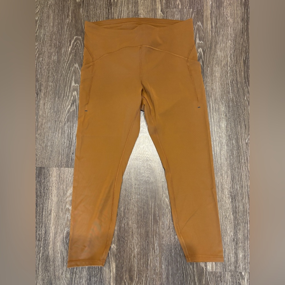 lululemon High-Rise Performance Leggings with Pockets 25” - Rust, size 14